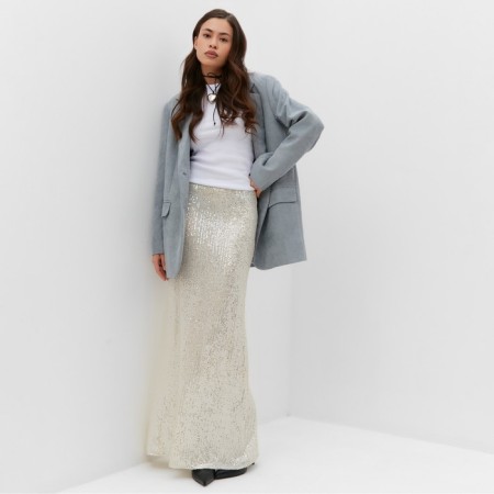 Women's skirt from sequet Mist, p. 46, silver-1
