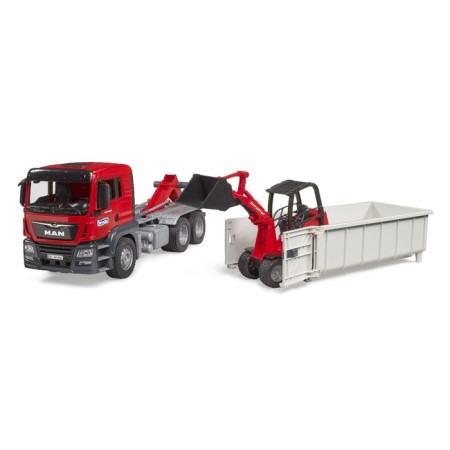 Bruder man dump truck with a loader-10