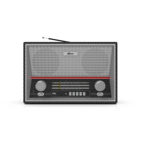 Radio receiver Ritmix RPR-102, 220 V, TT. IEC, USB, Jack 3.5, Cee, Microsd, Carbon color