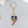 Metal keychain, enamel "Two bright parrots on the branch" 11.4x3 cm