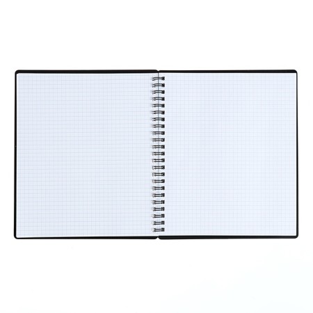 Notebook 60 sheets, in a cage, on a crest, basy, plastic cover, black-1