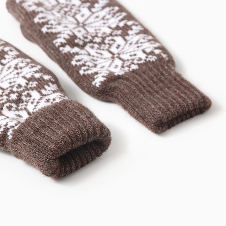 Double female mittens, brown color, river 18-2