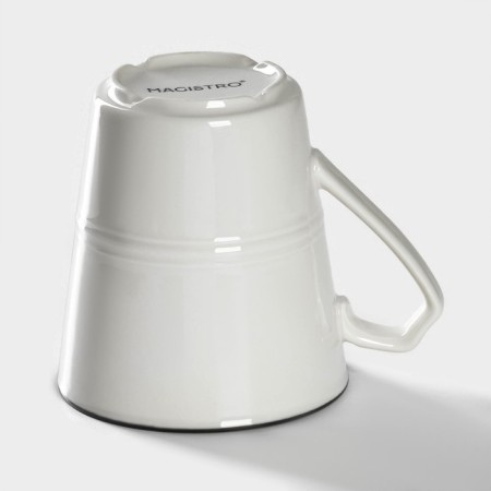 Porcelain mug Magistro "sea breeze", 220 ml, white color-2