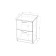 Cabinet floor lira 600x600x850 with 2 drawers white/quado shimo light/malag