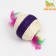 Sizalevaya ball with plastic inside, 7.5 cm, purple/white