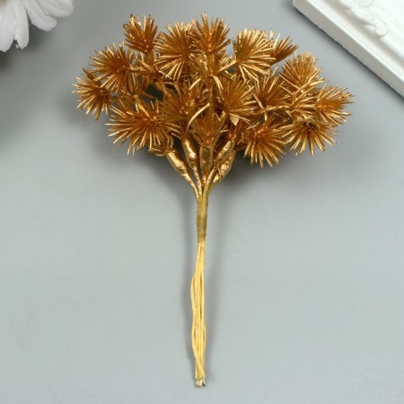 Artificial plant for creativity "spruce balls" 1 bouquet = 6 branches of bronze 14 cm-2