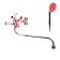 Accoona A7182N bathtub, double -leaf, red/chromium