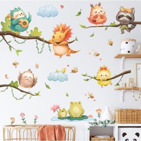 Sticker Plastic Interior Color "Concert Beast in the Forest" Set 2 sheets 30x90 cm