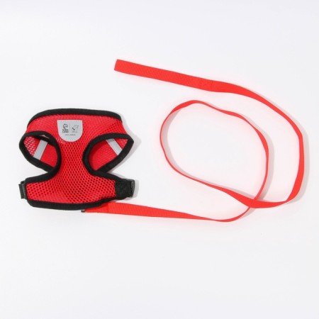 Drinking harness with a leash and reflective patch, s, ok 27, og 30-38, red-2