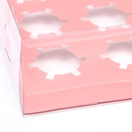 Box for 12 cupcakes, pink 34.7 × 26.3 × 10 cm-2