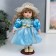Doll Collectible Ceramics "Natasha in a pale blue dress in a hat" 30 cm