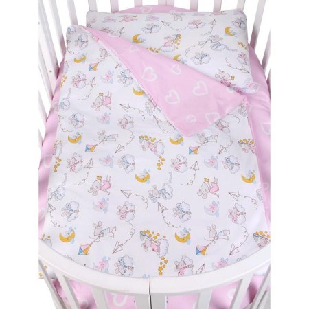 Bed linen baby, size 75x125 cm, 112x147 cm, 40x60 cm, mouse print in the clouds, Poplin-1