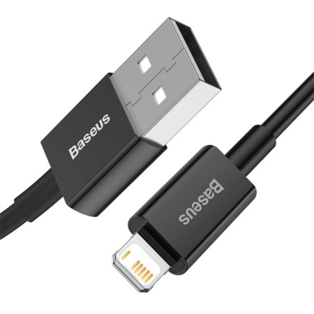 Baseus cable, Lightning - USB, 2.4 A, TPE braid, 1 m, black-2
