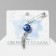 Pin-shaped pins "from the evil eye" feather, blue color in silver