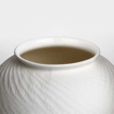 Vase for flowers decorative "Toledo" color white 20 x 15 x 15 cm-1