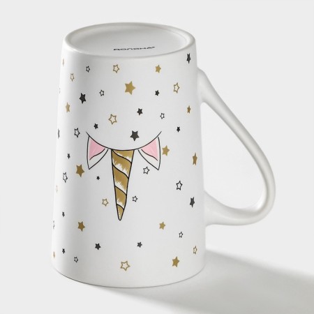 Porcelain share mug "Unicorn in the stars", 380 ml, white color-2