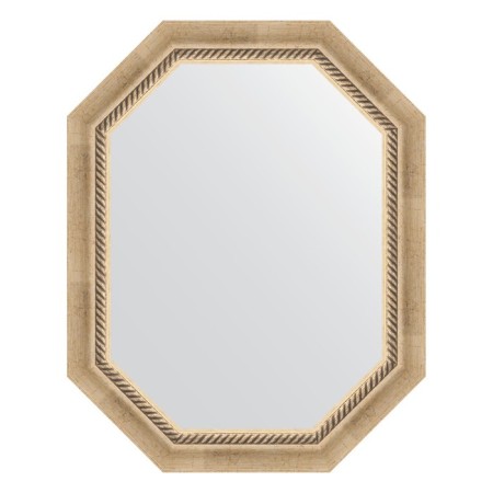 Mirror in the baguette frame, aged silver with weaving 70 mm, 58x73 cm