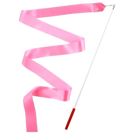 Ribbon for rhythmic gymnastics with a stick Grace Dance, 4 m, pink color-2