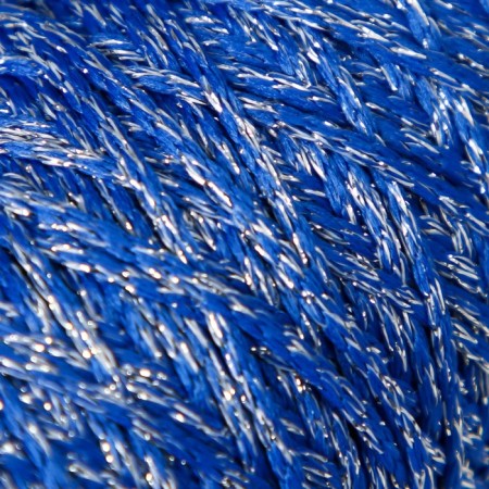 Knitting cord 100% polyester with a lurex 1 mm cylinder, 75 ± 10g, 200m, 20-blue+silver-2