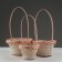 Set of wicker baskets, D16x10/31 cm, D19x11x33 cm, d21x12x35 cm, 3 pcs, peach, bamboo