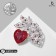 Brooch "Heart" cherries, pink color in silver