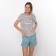 Female home set (T -shirt/shorts), brown color, size 44
