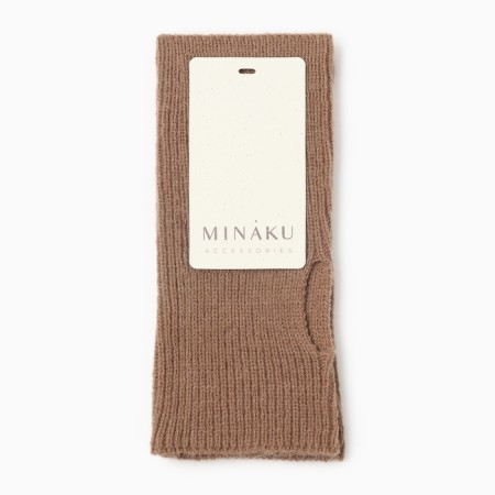 Female mittens minku, brown color, 18 cm-2