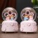 Souvenir polystone water ball light, music "kids at a large flower" mix 12x8x8 cm