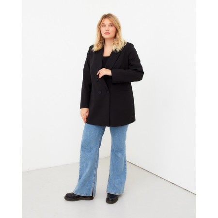 Jacket female double-breasted Mist Plus-Size, size 60, black color-6