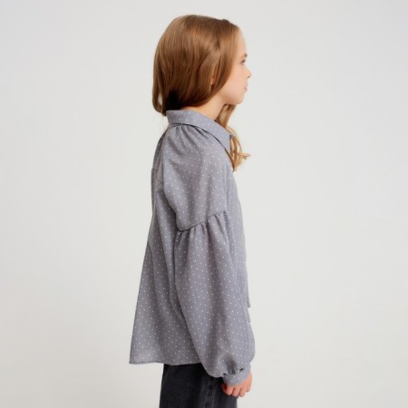 Рубашка детская MINAKU: Cotton collection цвет серый, рост 134-1
