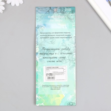 Sticker Plastic Rhinestones "Rectangular of different sizes" MIX 9x16.5 cm-6