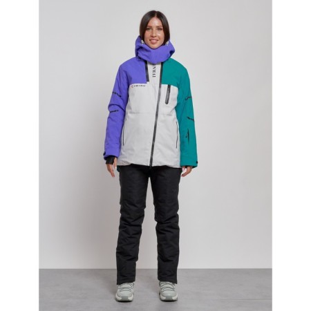 Ski costume female winter, size 44, dark green color-7