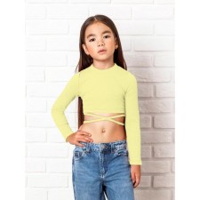 TOP for girls with long sleeves, height 140 cm, yellow color