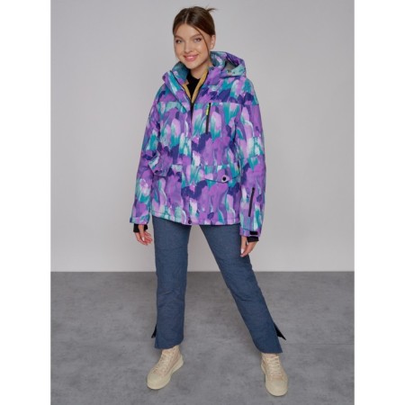 Ski jacket female winter, size 48, purple color-4