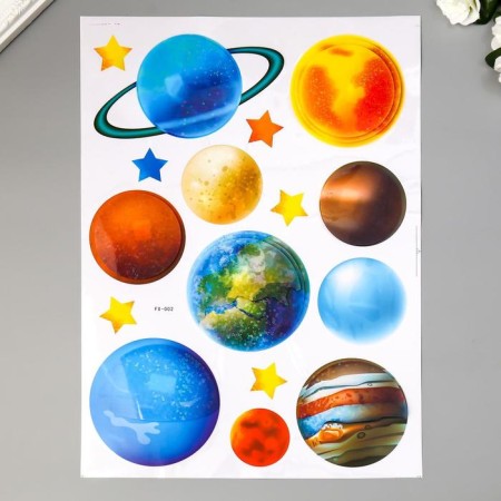 Plastic sticker multi -layer "Cosmos" mix 54x32 cm
