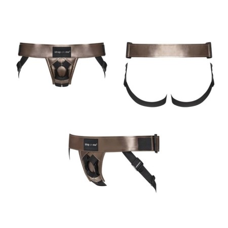 Strap-on-on-ume harnais curious strapon, bronze, eco-leather-2