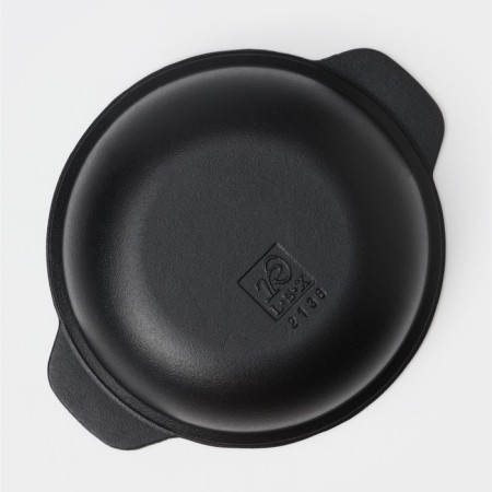 Cast iron fried, 2 l, d = 24 cm, cast -iron cover, black color-6