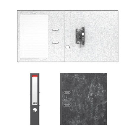 A4, 50 mm, Erichkrause Economy, collected, marble, gray, capacity of 350 sheets-3