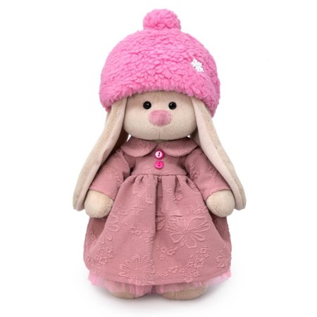 Soft toy "Bunny mi in a dress and a fur hat", 25 cm