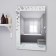 Mirror, wall -mounted, with sandblasting graphics, with a shelf, 70x52 cm