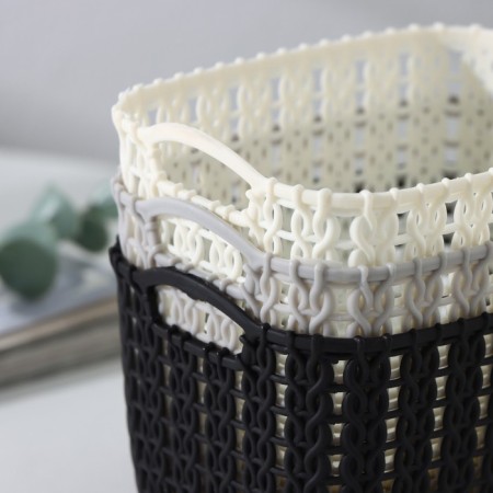 Storage basket with handles "Weaving", plastic, 12 × 8.5 × 8 cm, color mix-3