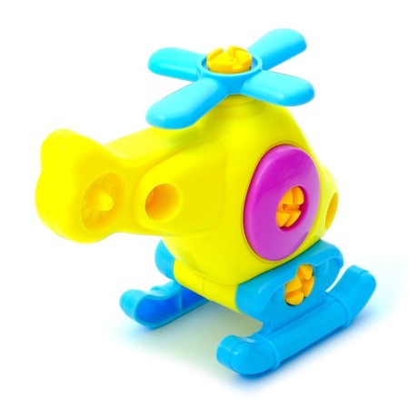 Plastic designer for kids "helicopter", 16 parts, color mix-2