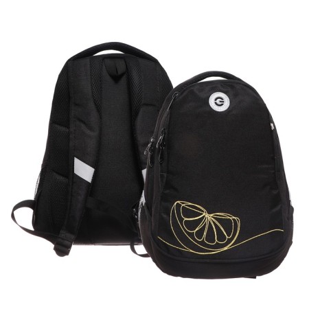Youth backpack 40 x 29 x 20 cm, Grizzly, ergonomic back, laptop department, black
