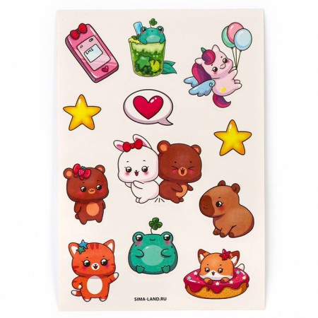 Capybara notebook grave, 10 sheets, sheet of stickers, Stikhel, A6 format 10340809-4