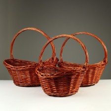 A set of wicker baskets, willow, 8x50x20/29x53, 50x43x18/25x46, 43x34x16/21x42.3 pcs, brown