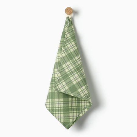 35x60cm Scottish towel green 758-1p, waffle, 120 g/m, HL100%