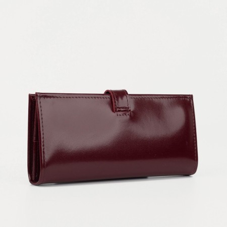 Women's wallet on the button, burgundy color-1