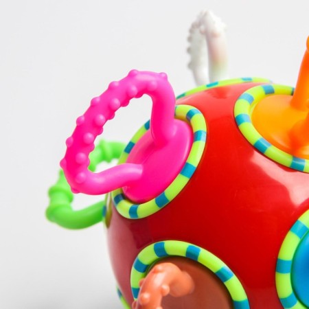 Developing toy - rattle, "ball - ratchet", rattle, color of mix, crumb I-5