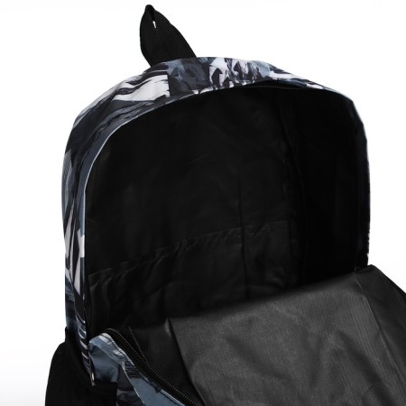 School backpack from textiles on lightning, 3 pockets, color gray color-5