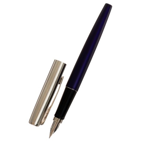 Gift feathers in the leatherette case, blue case with silver-2